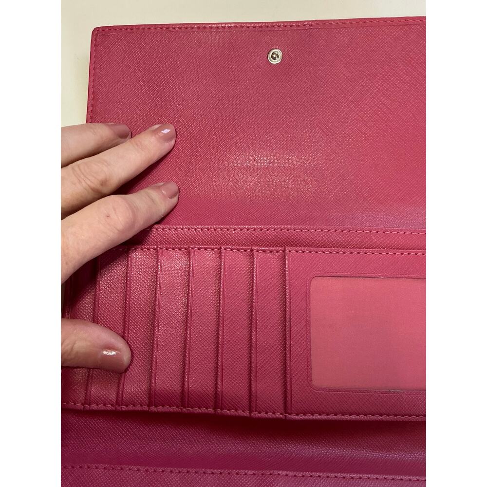 Coach Signature Stripe Canvas & Pink Leather Trifold Wallet Retail $258 GUC-EUC - Picture 15 of 16